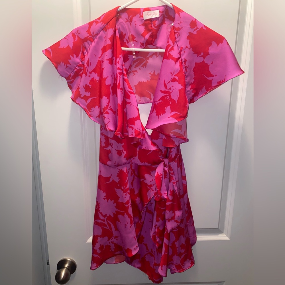 Pink lily romper